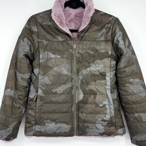 The North Face Girl's Camo‎ Reversible Mossbud Swirl Jacket Size L 14/16